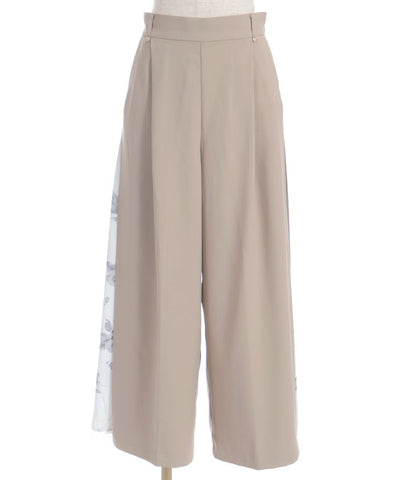 Side Pattern Panel Wide Pants