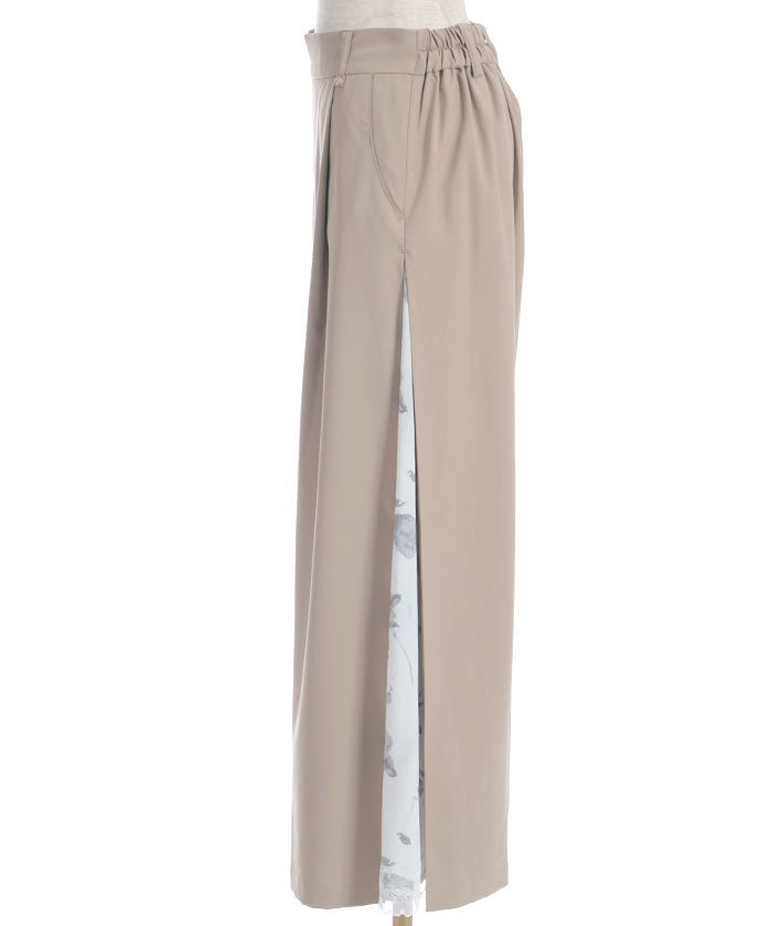Side Pattern Panel Wide Pants