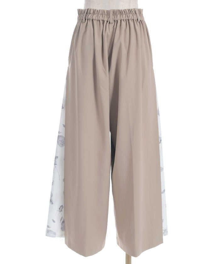 Side Pattern Panel Wide Pants