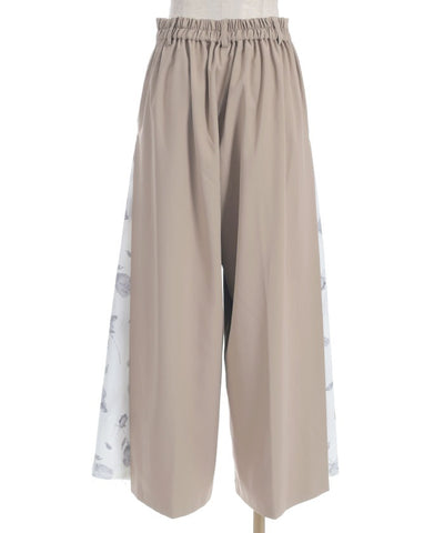 Side Pattern Panel Wide Pants