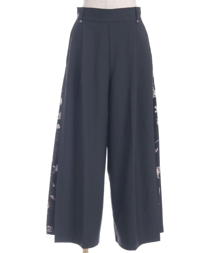 Side Pattern Panel Wide Pants