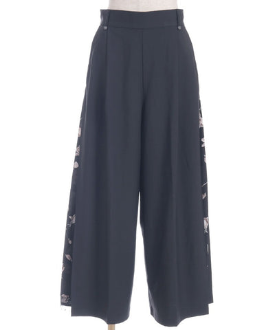 Side Pattern Panel Wide Pants