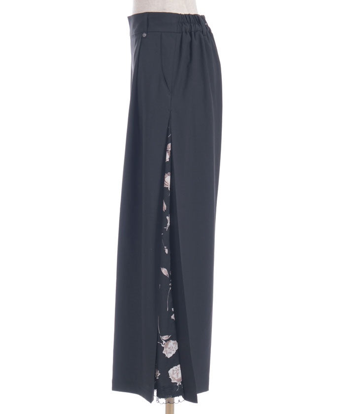 Side Pattern Panel Wide Pants