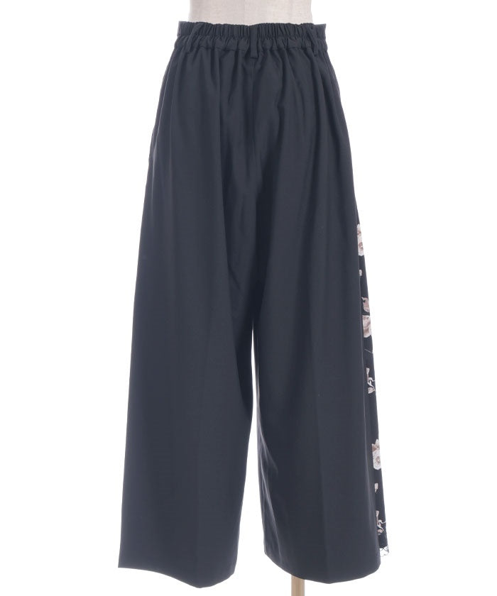 Side Pattern Panel Wide Pants