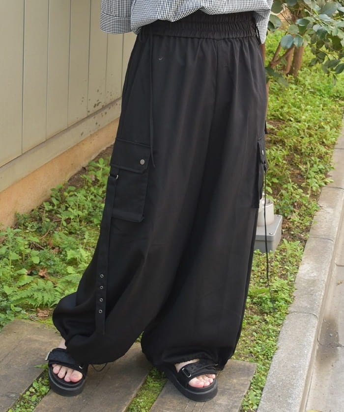 Lace-Up Volume Cargo Pants