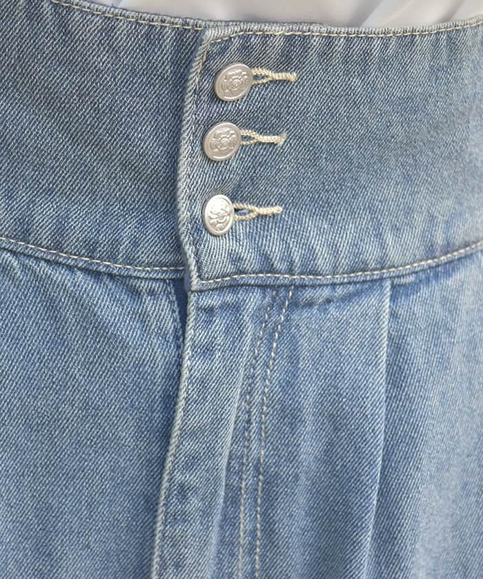 Lace-Up High-Waisted Denim Pants