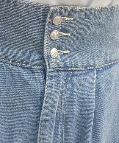 Lace-Up High-Waisted Denim Pants