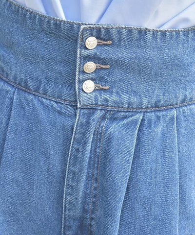 Lace-Up High-Waisted Denim Pants
