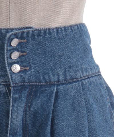 Lace-Up High-Waisted Denim Pants