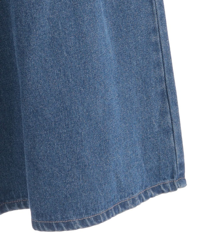 Lace-Up High-Waisted Denim Pants