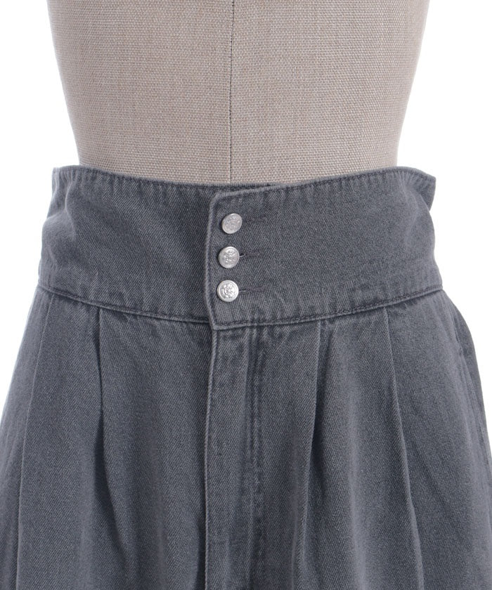 Lace-Up High-Waisted Denim Pants