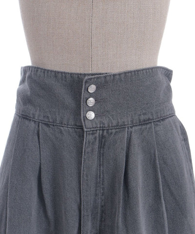 Lace-Up High-Waisted Denim Pants