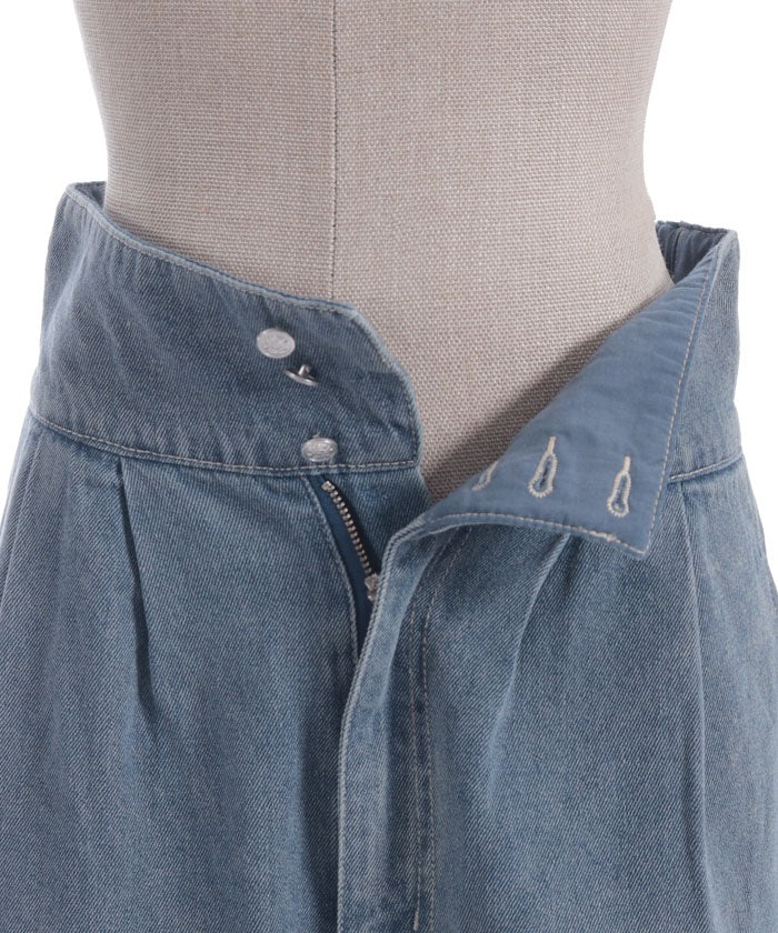 Lace-Up High-Waisted Denim Pants