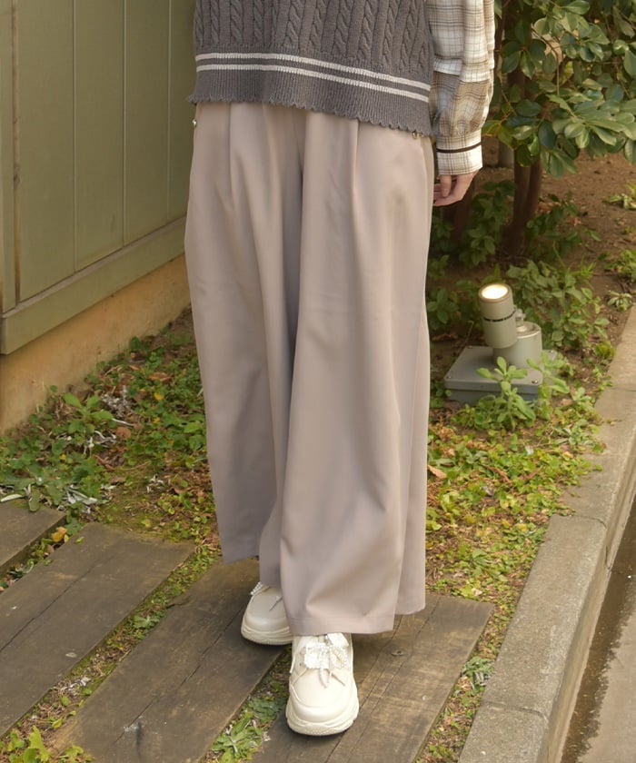 Side Pattern Panel Wide Pants – axes femme from JAPAN