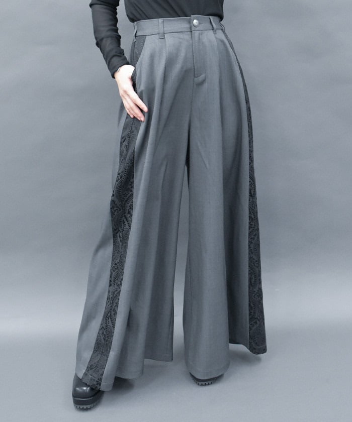 Jacquard Line Wide Pants