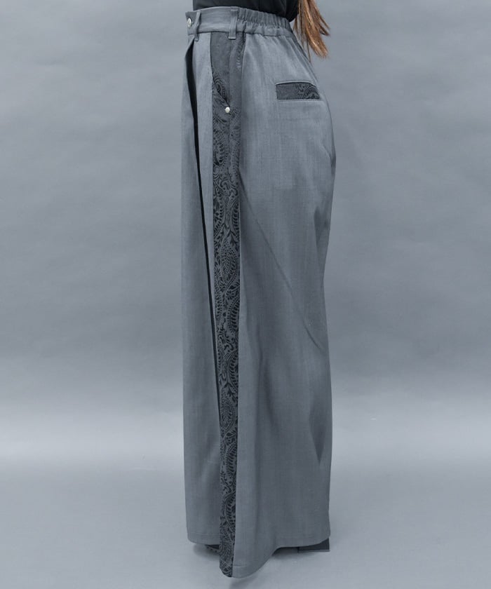 Jacquard Line Wide Pants