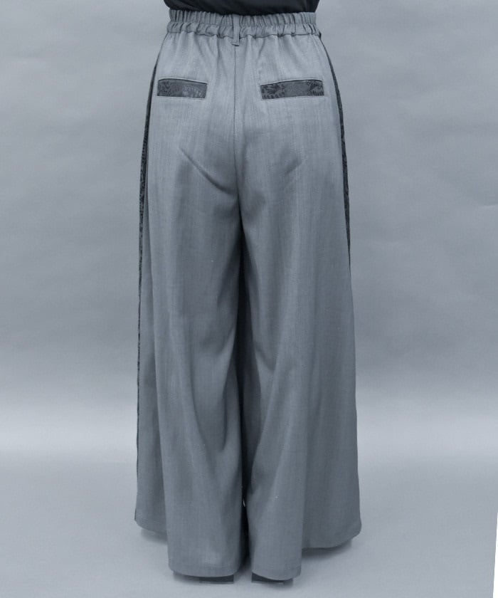 Jacquard Line Wide Pants