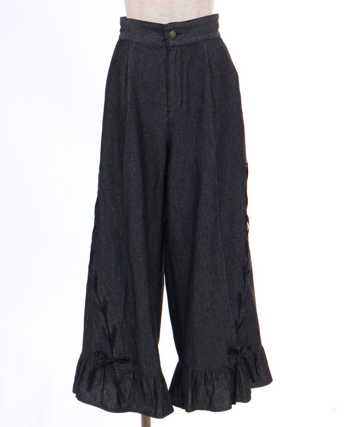 Lace-Up Flare Denim Pants – axes femme from JAPAN