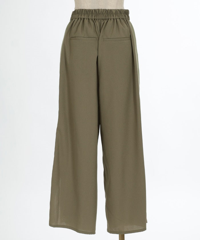 Faux Linen Chinese Button Color Scheme Pants