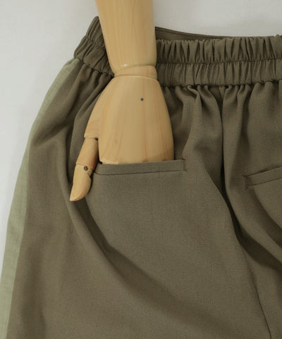 Faux Linen Chinese Button Color Scheme Pants