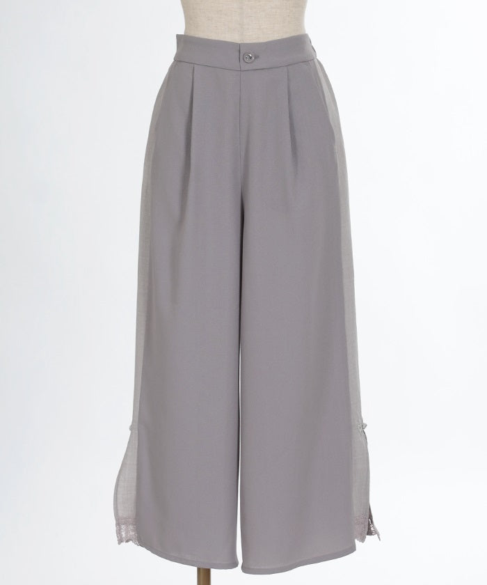 Faux Linen Chinese Button Color Scheme Pants