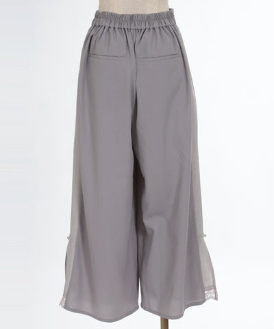 Faux Linen Chinese Button Color Scheme Pants