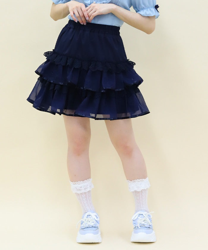 Volume Tiered Mini Skirt