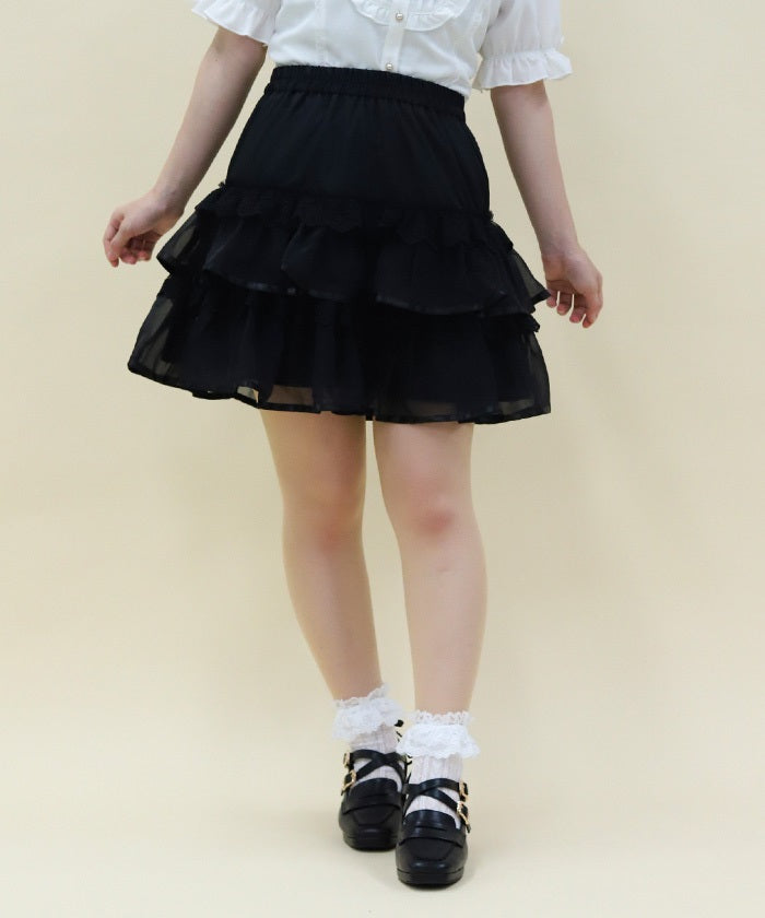 Volume Tiered Mini Skirt