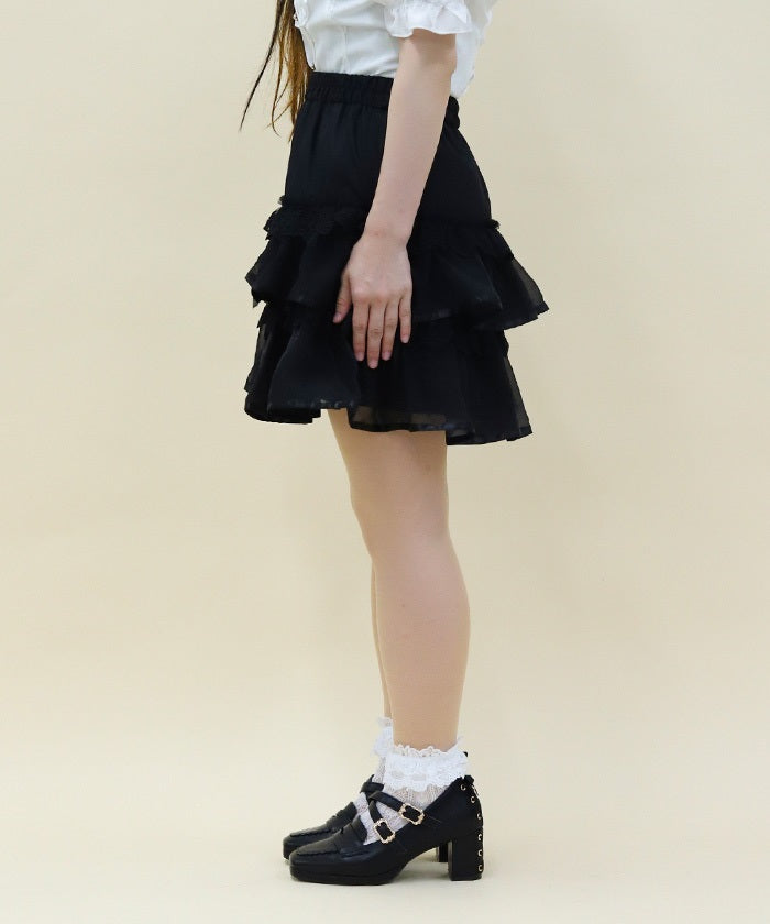 Volume Tiered Mini Skirt