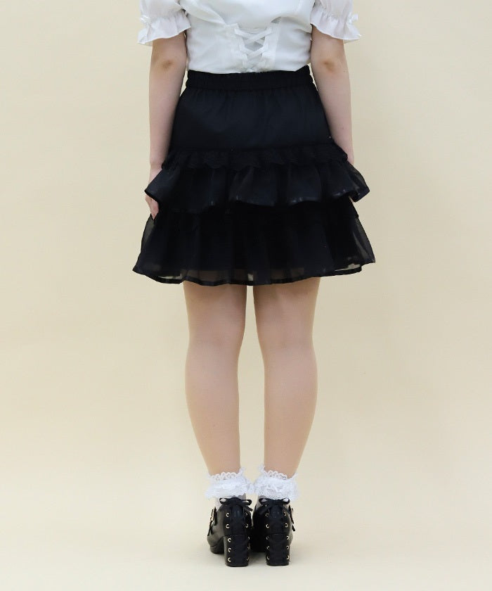 Volume Tiered Mini Skirt