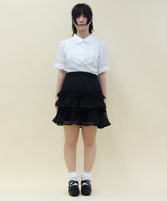 Volume Tiered Mini Skirt