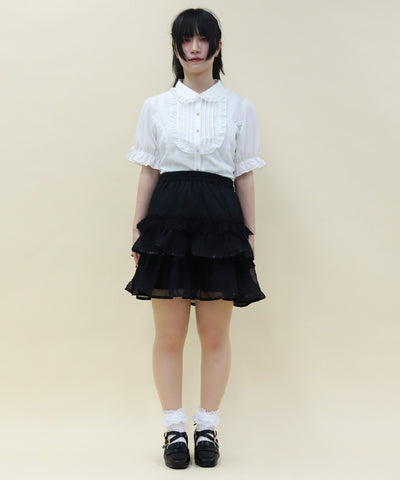 Volume Tiered Mini Skirt