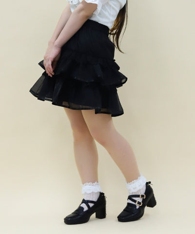 Volume Tiered Mini Skirt