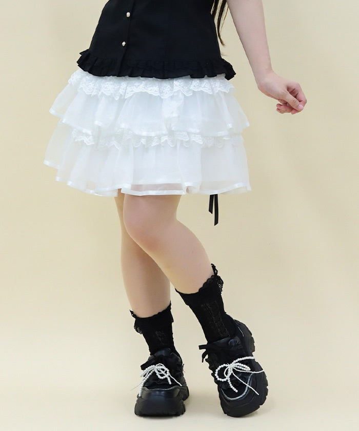 Volume Tiered Mini Skirt