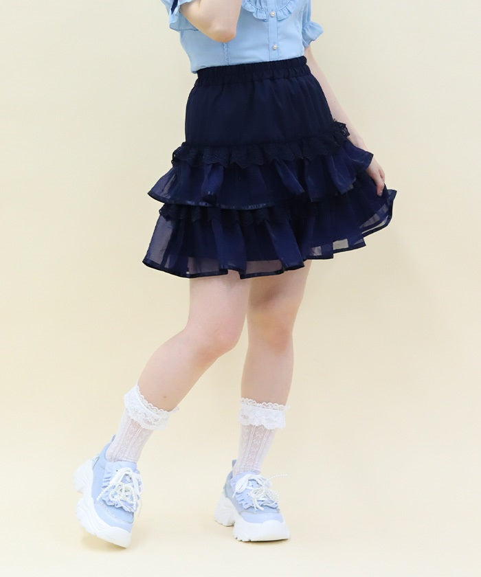 Volume Tiered Mini Skirt