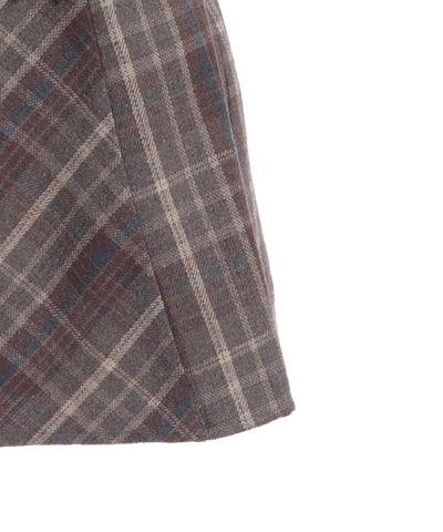 Double Ribbon Brushed Check Mini Skirt