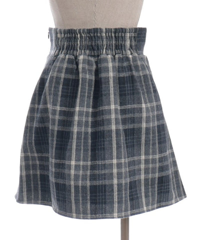 Double Ribbon Brushed Check Mini Skirt