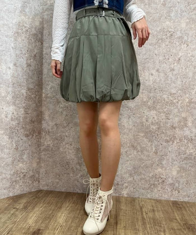 Balloon Mini Skirt with Belt