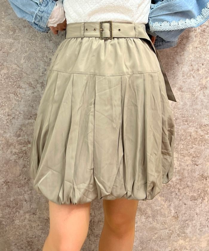 Balloon Mini Skirt with Belt