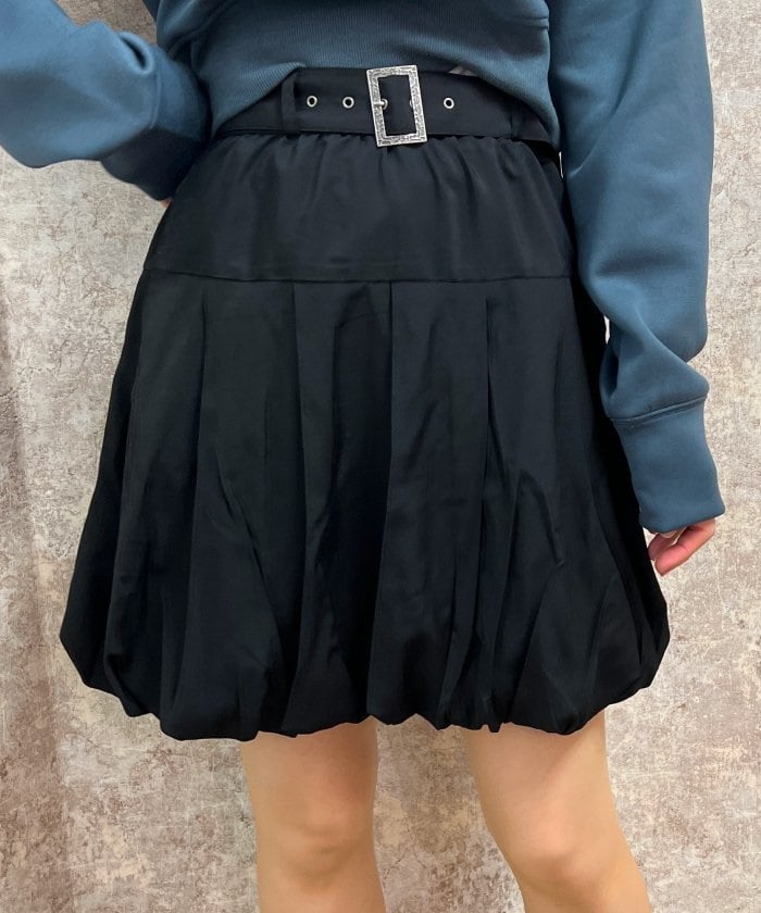 Balloon Mini Skirt with Belt