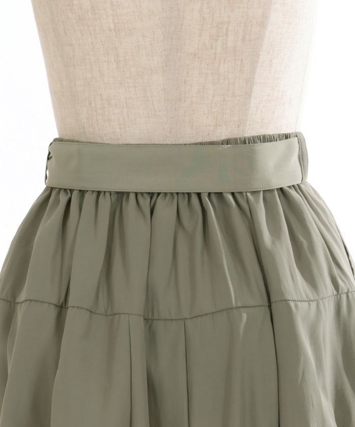 Balloon Mini Skirt with Belt