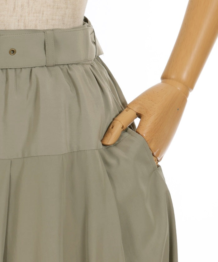 Balloon Mini Skirt with Belt