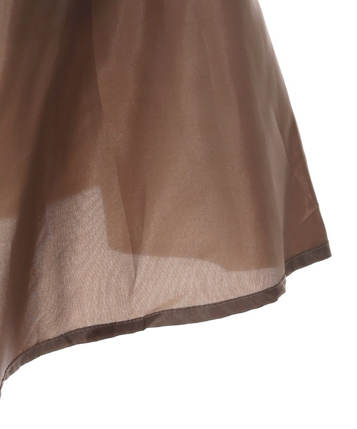 Tuck Pleated Skirt with Brooch