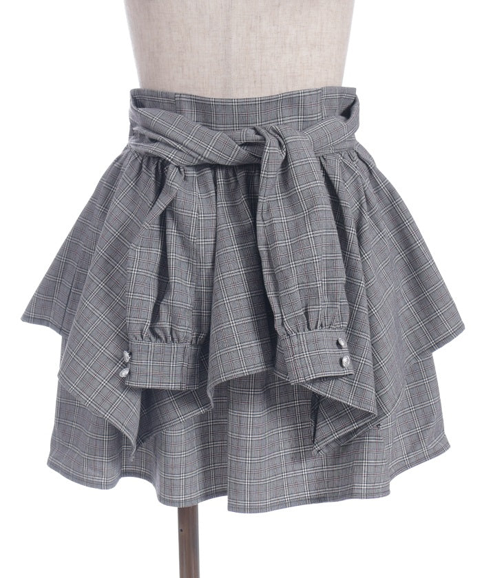 Shirt Wrap Design Irregular Hem Mini Skirt