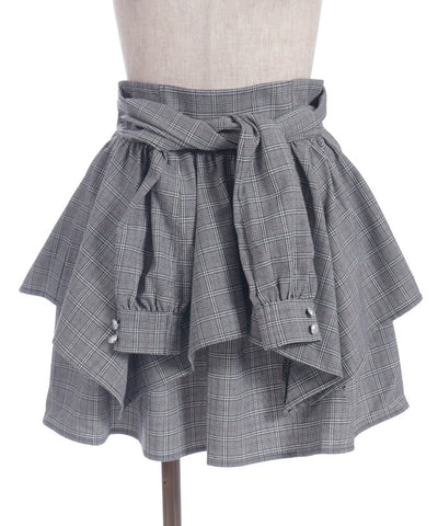 Shirt Wrap Design Irregular Hem Mini Skirt