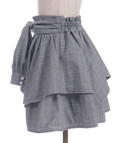 Shirt Wrap Design Irregular Hem Mini Skirt