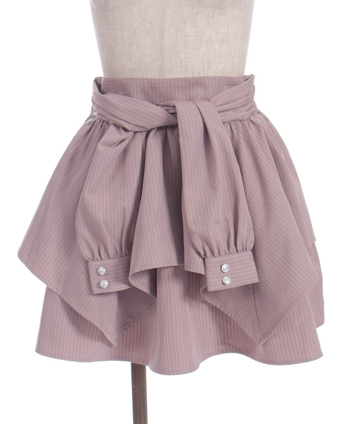 Shirt Wrap Design Irregular Hem Mini Skirt