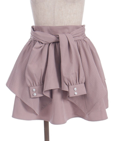 Shirt Wrap Design Irregular Hem Mini Skirt