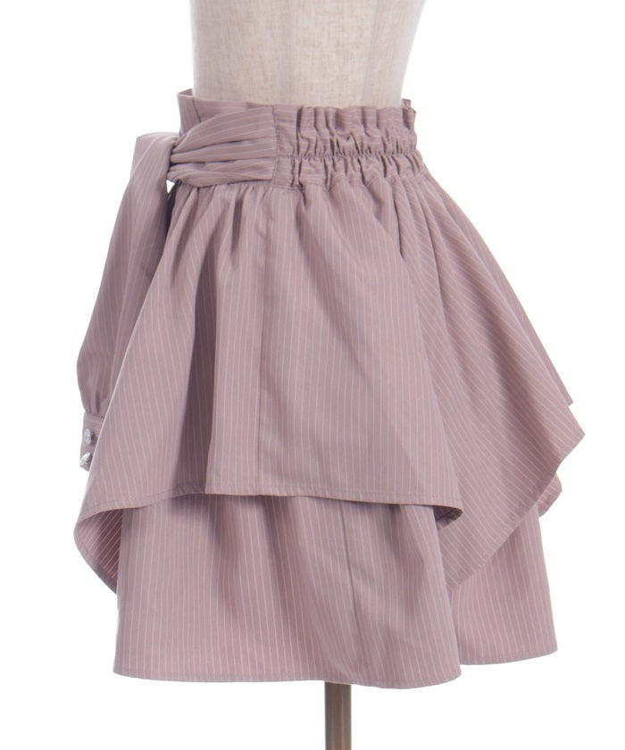 Shirt Wrap Design Irregular Hem Mini Skirt