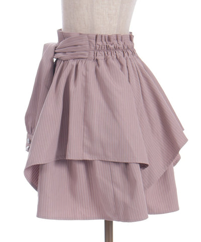 Shirt Wrap Design Irregular Hem Mini Skirt